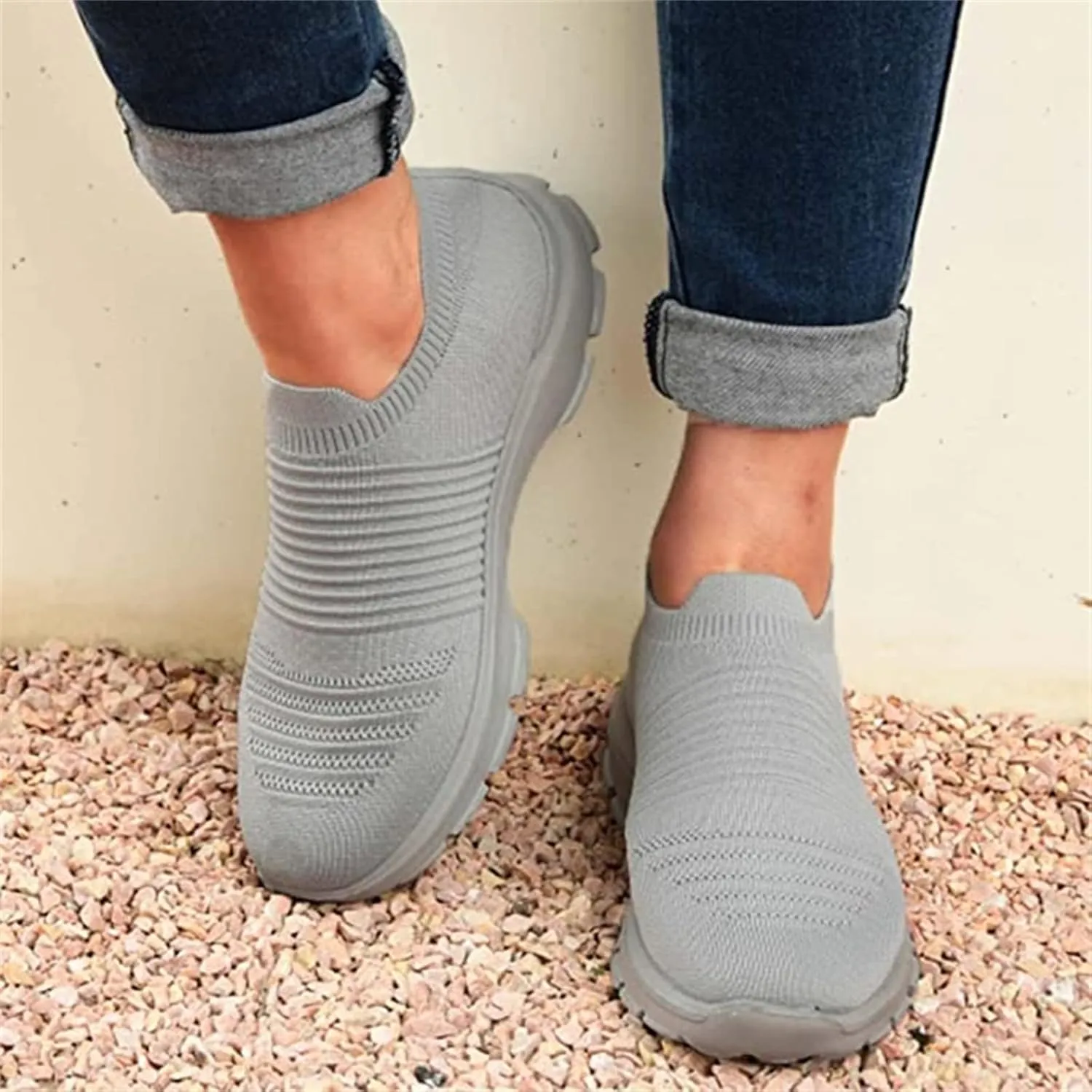 Ladmiple Womens Tennis Shoes Slip On Lightweight Walking Sock Sneakers Non Slip Comfortable Casual Fashion Running Shoes