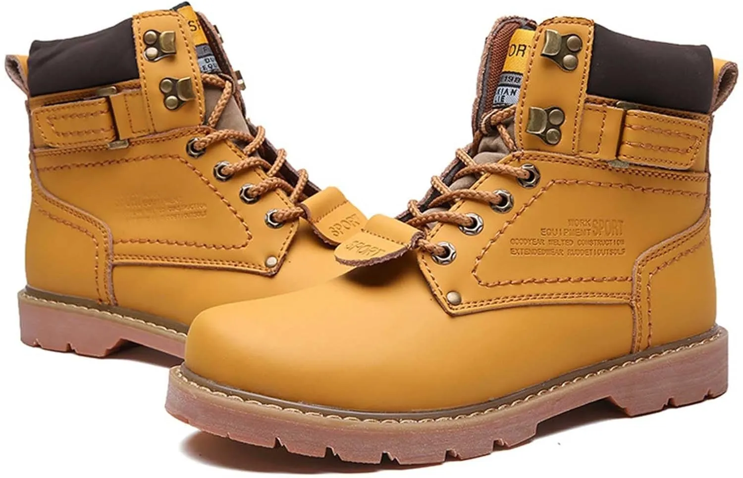 Men Work Boots Steel Toe Hiking Sneakers Fur Lined Ankle Boot Women Safety Toe Shoes Business Casual Lightweight Outdoor Botas Mid Ankle Work Casual Hike Grounded Footwear