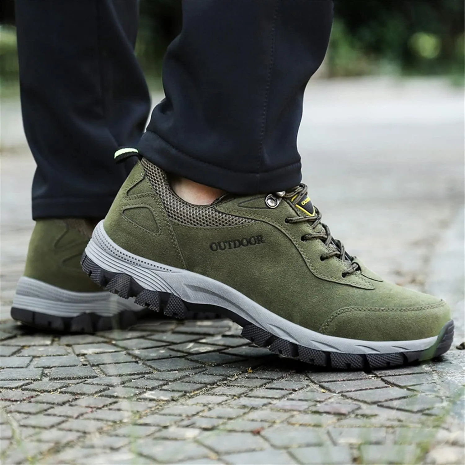 Men's Hiking Shoes Outdoor Walking Shoes Waterproof Work Shoes Trekking Trails Shoes with Arch Support