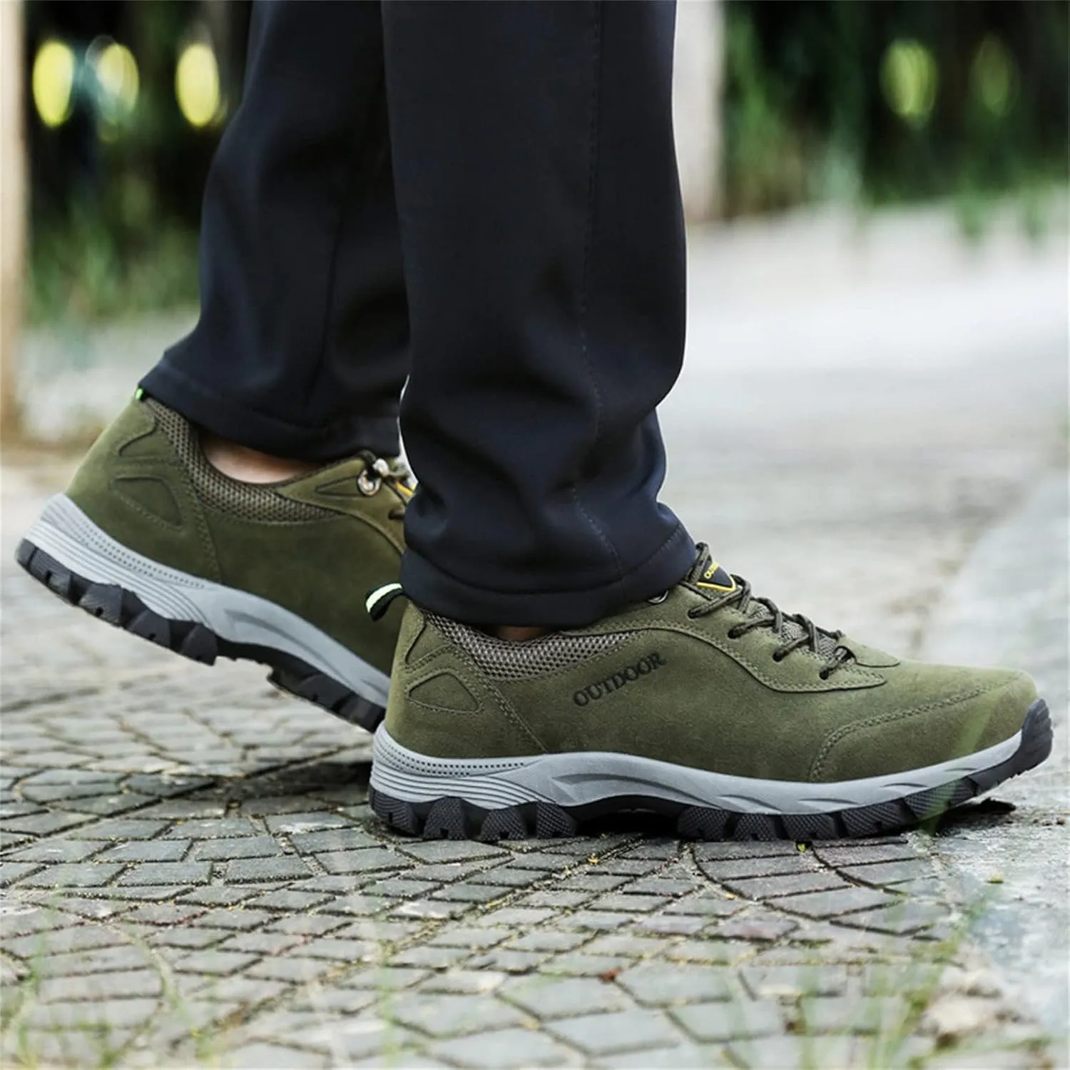 Men's Hiking Shoes Outdoor Walking Shoes Waterproof Work Shoes Trekking Trails Shoes with Arch Support