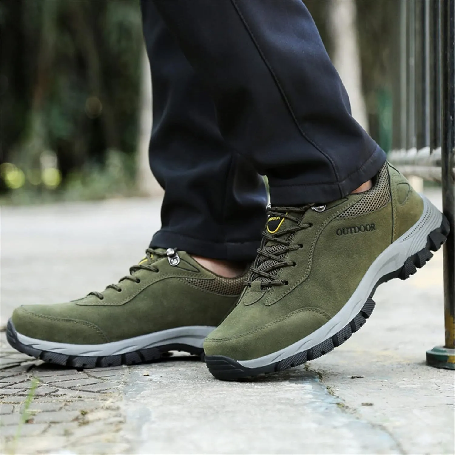 Men's Hiking Shoes Outdoor Walking Shoes Waterproof Work Shoes Trekking Trails Shoes with Arch Support