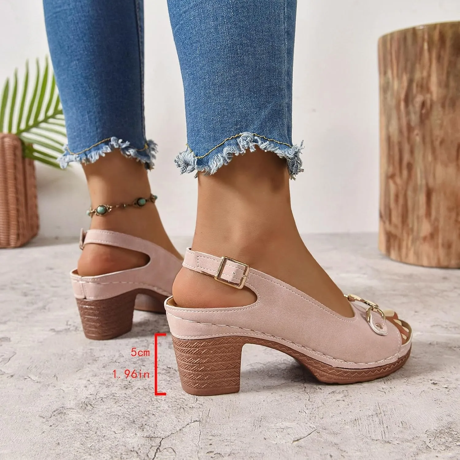 Orthopedic Sandals for Women, Women Walking Slippers with Arch Support Ladies Elegant Mid Heel Sandals Fish Mouth Slingback Walking Shoes for Working Shopping