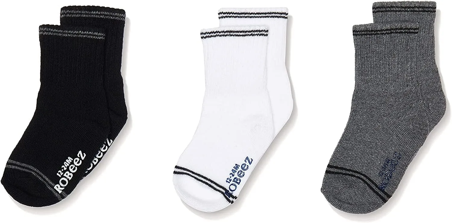 Robeez Baby Boys & Girls, Infant, Toddler Soft Cotton Non-Slip Socks/Kickproof Seamless Design (3 Pack)