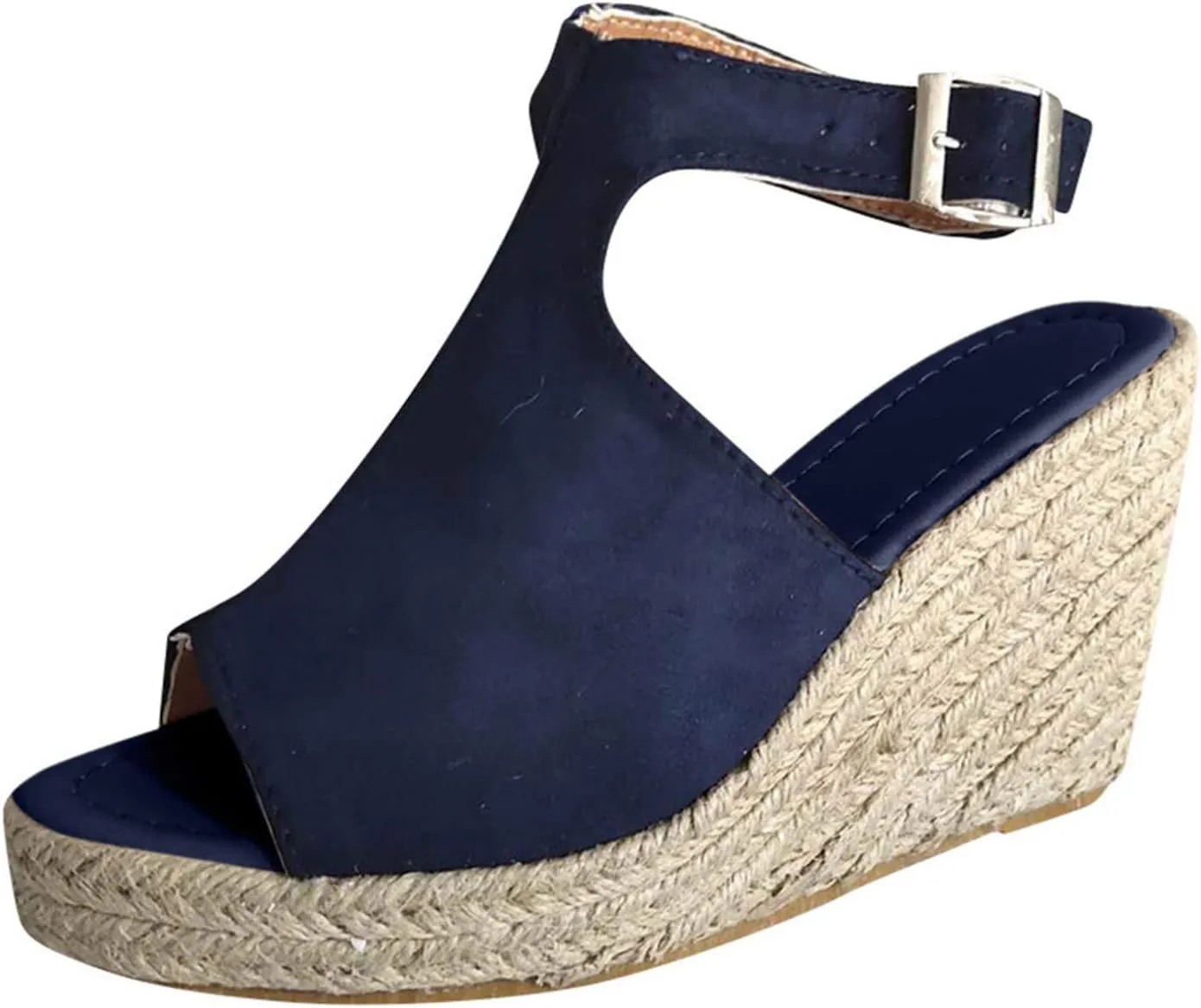 Rvidbe Platform Sandals for Women Sexy Women's Peep Toe Platform Sandals Summer Casual Ankle Buckle Wedge Sandals Shoes