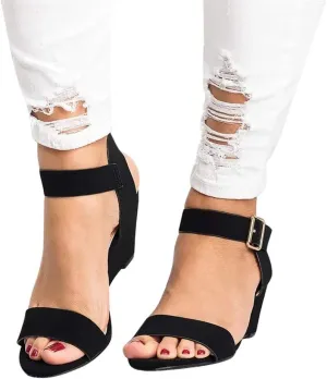 Sandalias para Mujer, Sandals Women Ankle Strap Chunky Chunky Heel Sandals Open Toe Wedding Party Dress Shoes