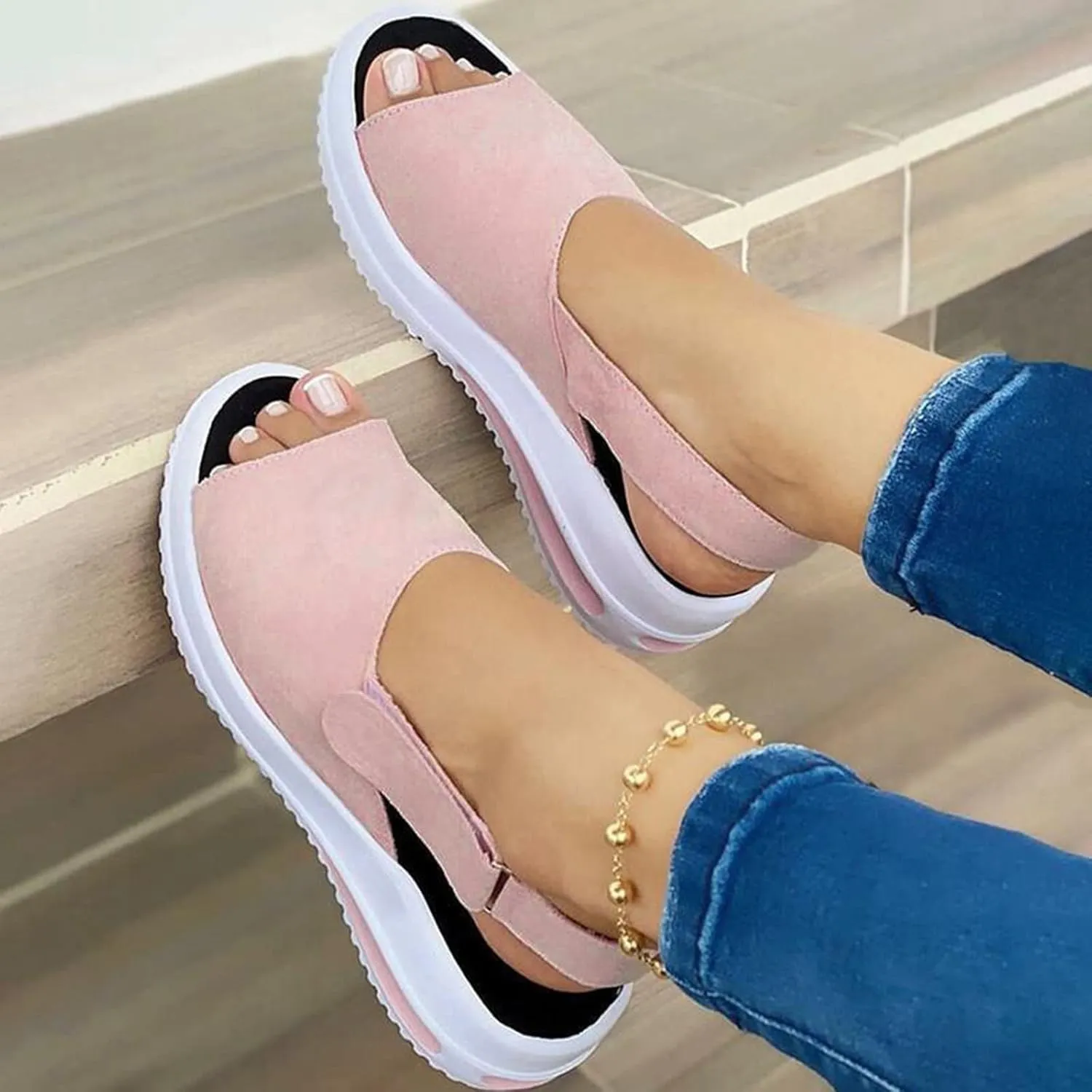SBGMoSJ Platform Sneakers for Women Fashion 2 Inch High Slip On Shoes Women Dressy Comfort Running Shoes Women Wide Width Womens Black Sneakers Zapatos C??Modos para Mujeres Embarazadas