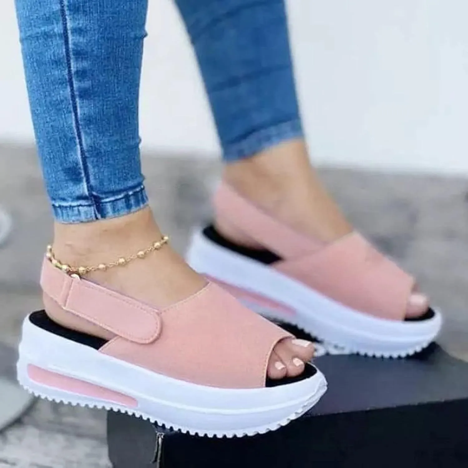 SBGMoSJ Platform Sneakers for Women Fashion 2 Inch High Slip On Shoes Women Dressy Comfort Running Shoes Women Wide Width Womens Black Sneakers Zapatos C??Modos para Mujeres Embarazadas