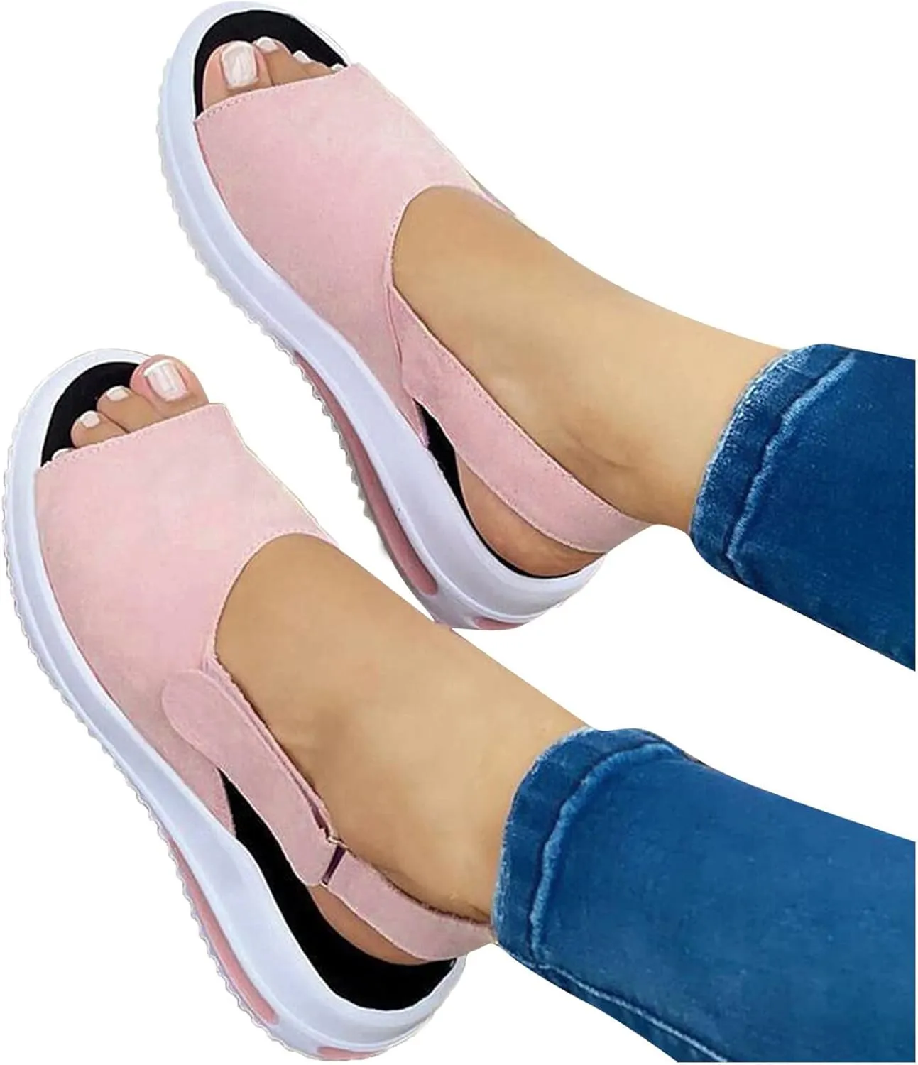 SBGMoSJ Platform Sneakers for Women Fashion 2 Inch High Slip On Shoes Women Dressy Comfort Running Shoes Women Wide Width Womens Black Sneakers Zapatos C??Modos para Mujeres Embarazadas