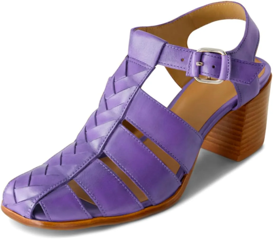 SHODENSE Women Heeled Roman Sandals Closed Square Toe Ankle Strappy Caged Sandals Chunky Block Heel Cutout Gladiator Sandal Backless Buckle Summer Beach Shoes Comfy Daily Office Retro Chic 4-11 M US