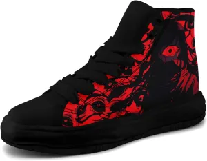 Skull High-Top Canvas Sneakers for Men Women Casual Comfortable Skateboarding Shoes, Gothic Design,Non-Slip Tennis Sneaker