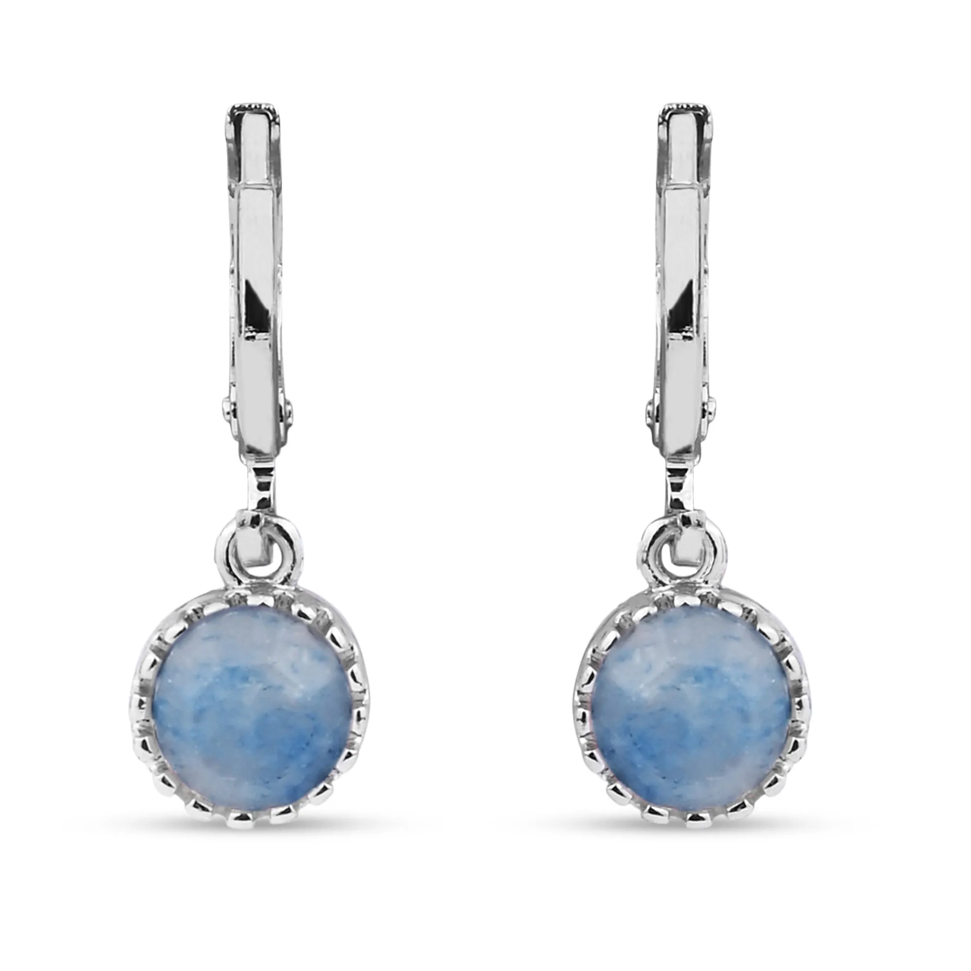 Sterling Silver-Plated Aventurine Drop Earrings