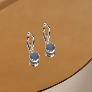 Sterling Silver-Plated Aventurine Drop Earrings
