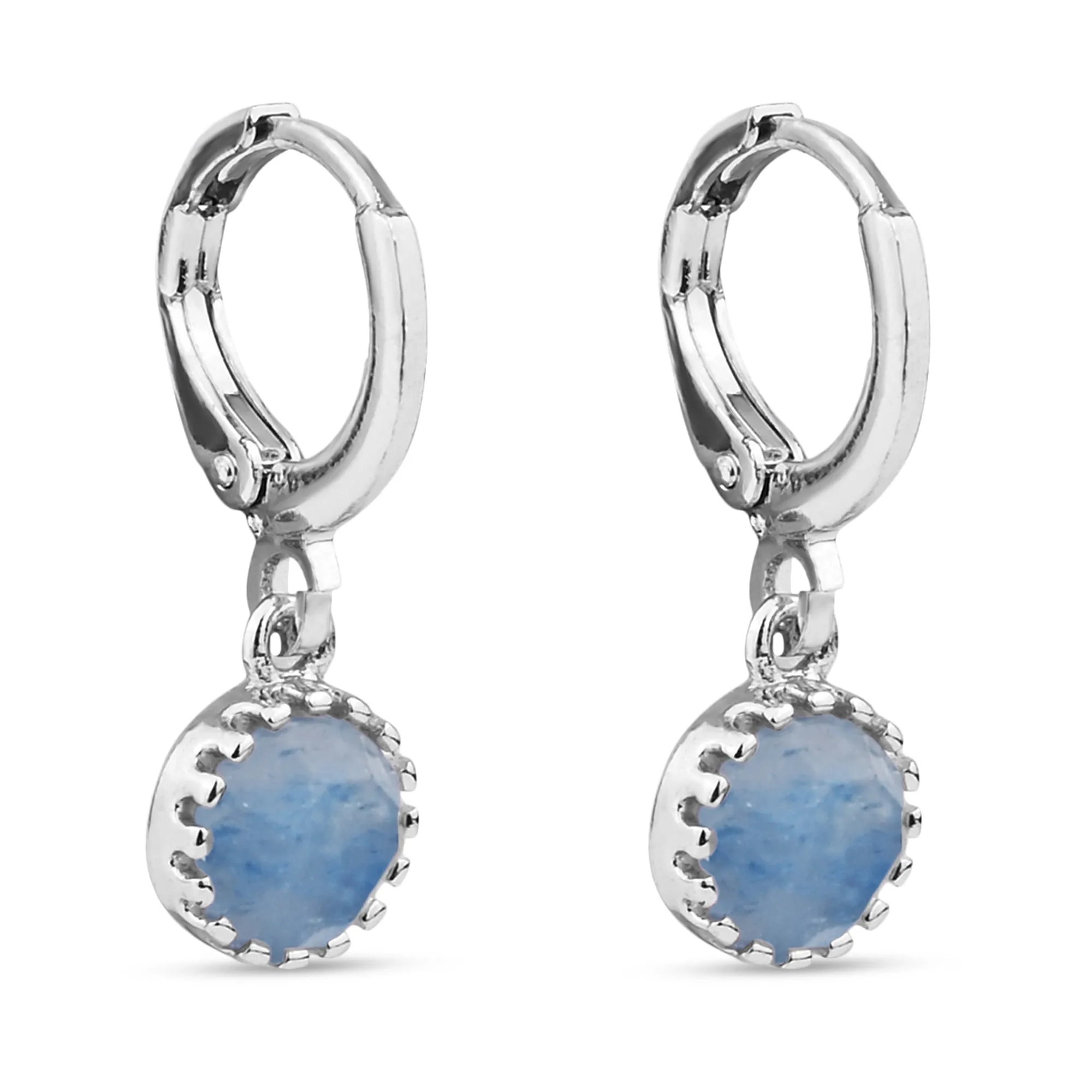 Sterling Silver-Plated Aventurine Drop Earrings