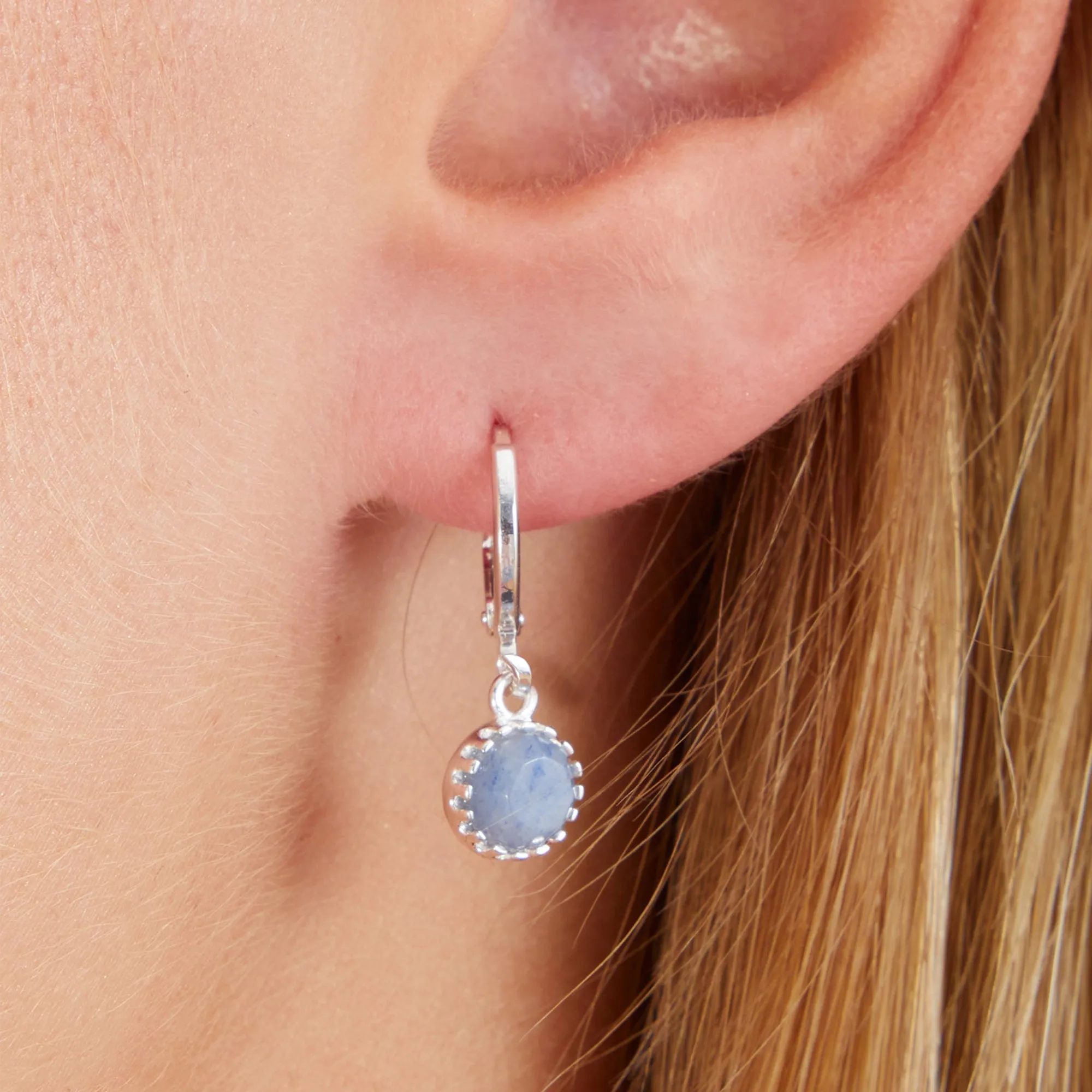 Sterling Silver-Plated Aventurine Drop Earrings