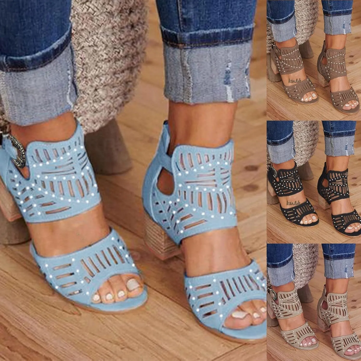 Summer Sandals for Women, Platform Sandals for Women Retro Roman Wedge Sandals Open Toe Sandals Breathable Shoes