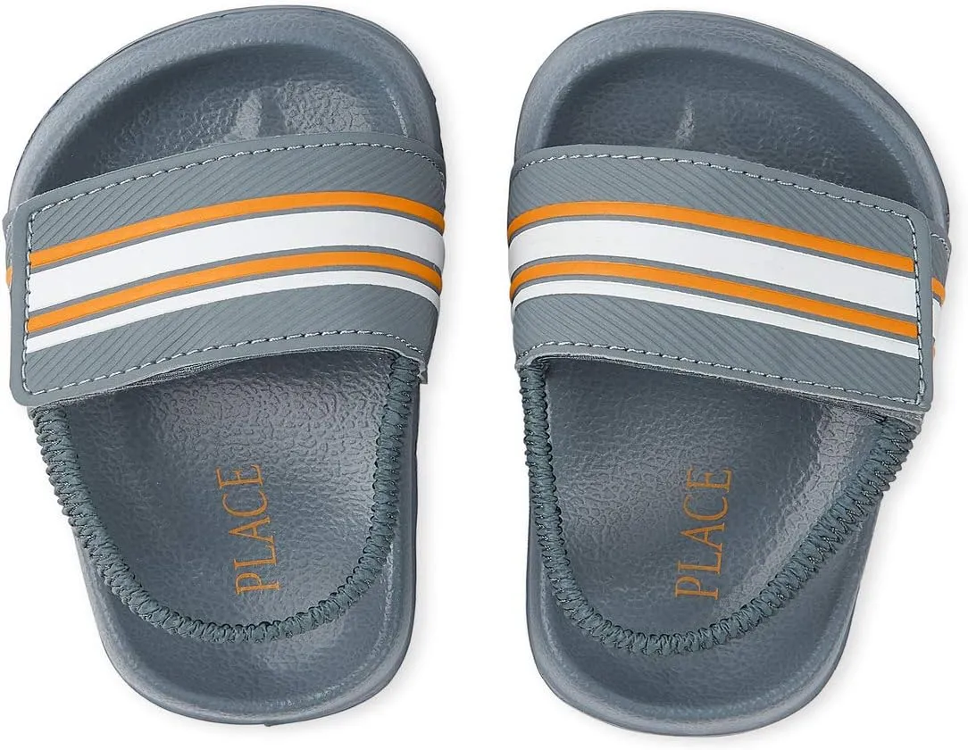 The Children's Place Baby-Boy's Stripe Slides Slipper