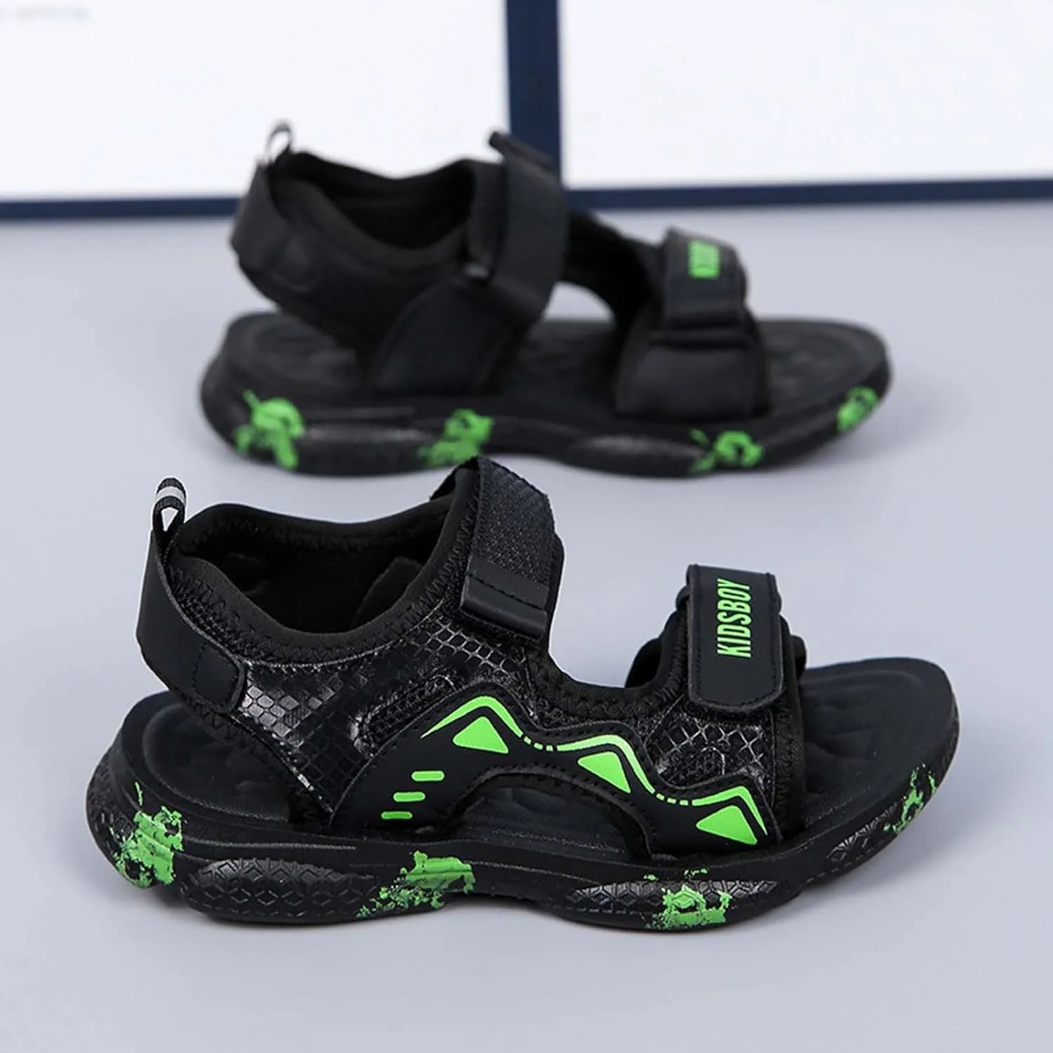 Toddler Boy Kids Sandals Open Toe Adjustable Summer Comfort Sport Barefoot Shoes for Boys Size 1-5