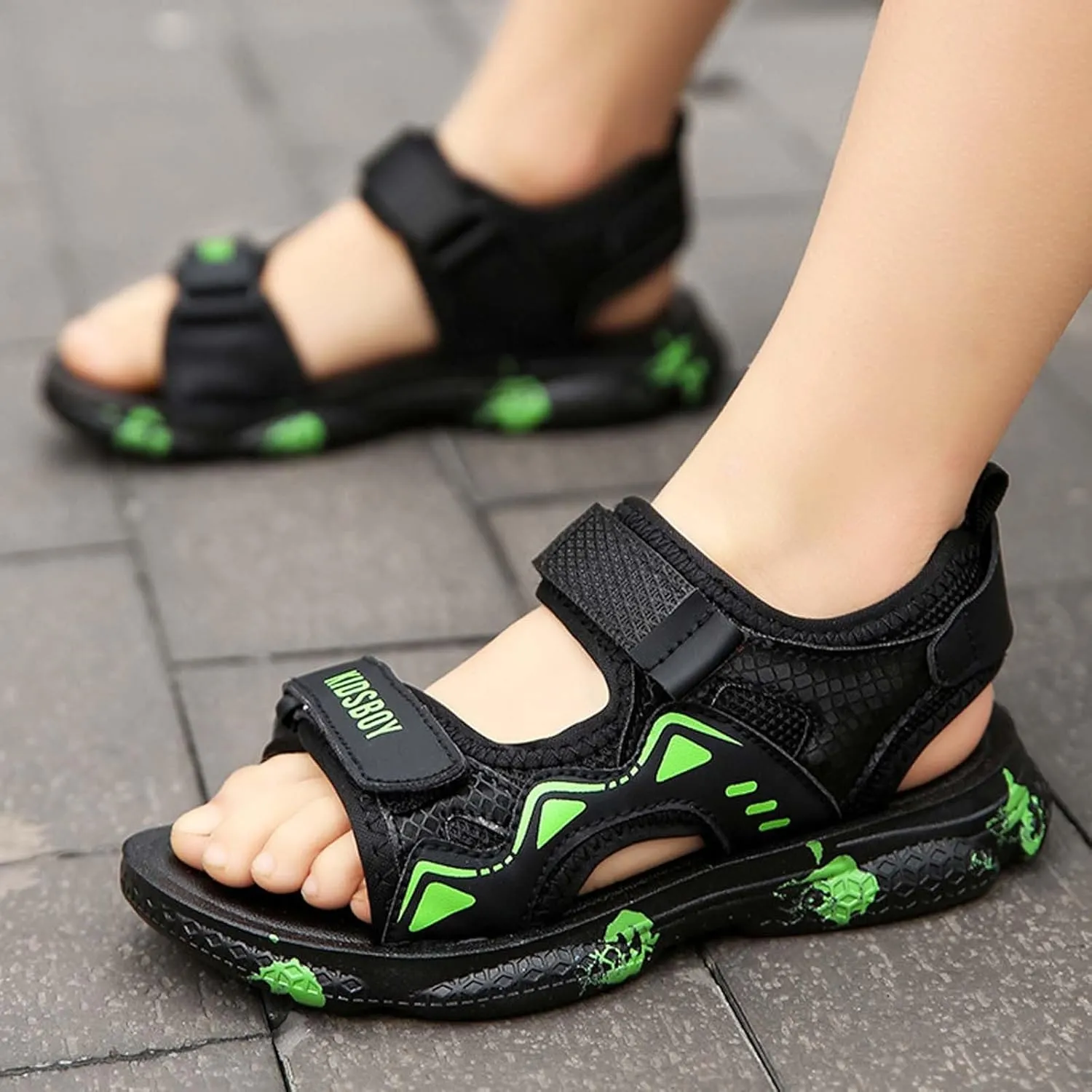 Toddler Boy Kids Sandals Open Toe Adjustable Summer Comfort Sport Barefoot Shoes for Boys Size 1-5