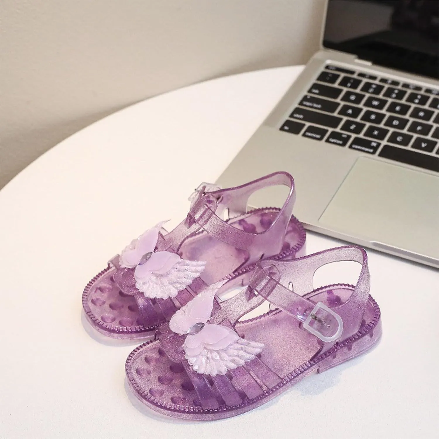 Toddler Boys Girls Double Sandals Sandals For Girls Kids Toddler Dress Up Flat Sequins Butterfly Mary Jane Shoes Summer Casual Sandal Walking Beach Shower Shoes for Boys