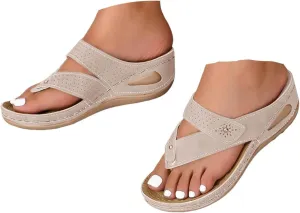 Wedge Heel Shoes for Women Dressy Sandals Low Heel Wide Width 2025 Summer Fashionable Casual Platform Wedge Slip on Thong Sandals Boho Casual High Wedges Walking Strappy Footwear