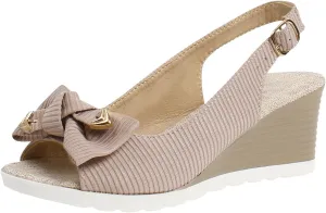 Wedge Sandals for Women Summer Arch Support Platform Wedge Sandals, Comfortable Bow Open Toe Ankle Strap Sandal Boho Beach Casual Slip on Slippers All Day Comfort