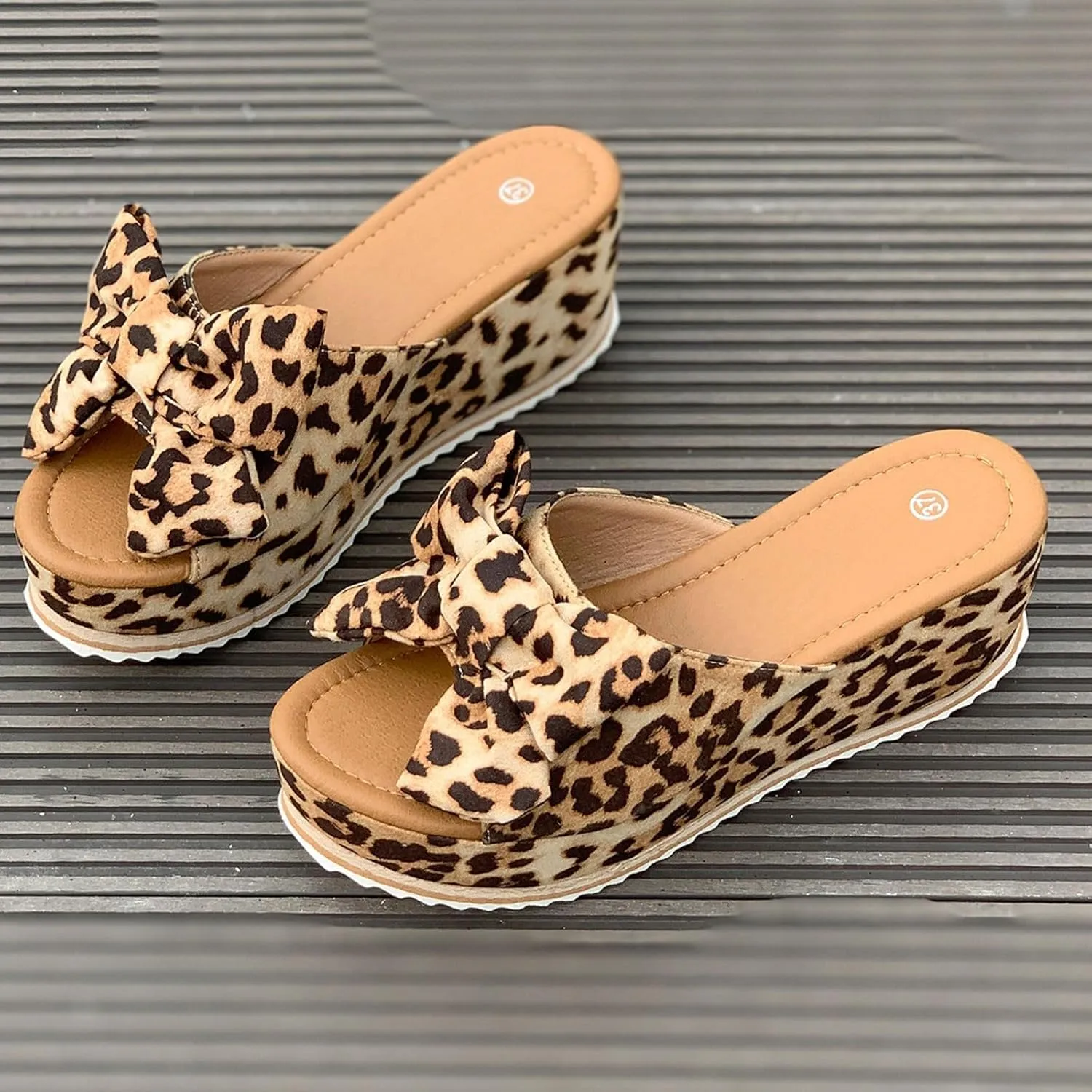 Wedge Sandals for Women Summer Platform Flip Flops Fashion Ring Toe Bow Flat Sandals, Open Toe Slip On Slippers 2025 Vacation Travel Outdoor Flip Flops All Day Comfort