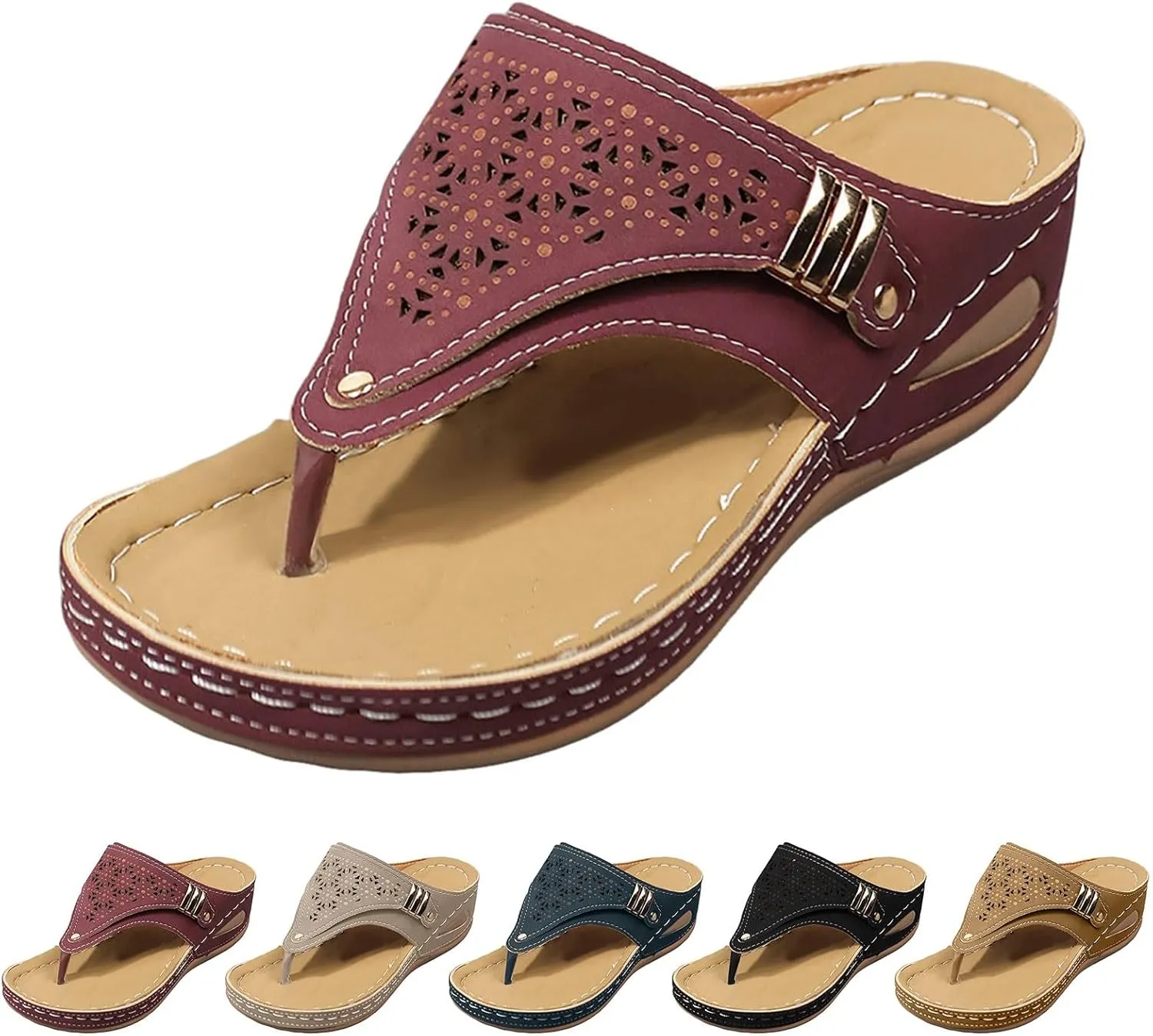 Women Shoes Wedge Heel Platform Sandals Stylish Correctable Bohemian Beach Espadrille Wedges Shoes for Women Sandals