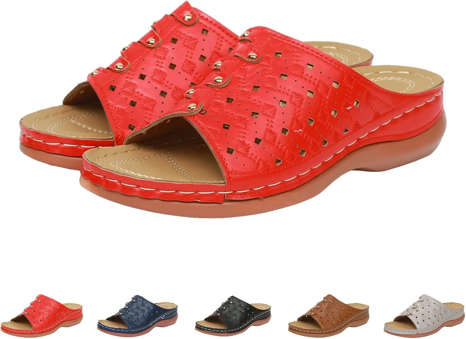 Women Shoes Wedge Heel Sandals Fashionable One Foot Wear Can Correct Arch Sandals for Women Strap Flat for