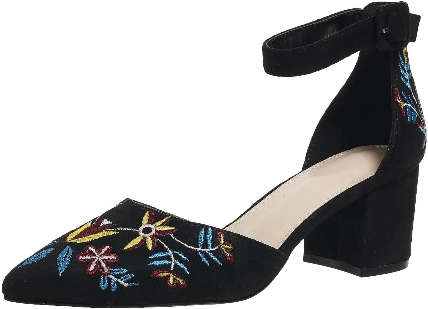 Women's Ankle Strap Pointed Toe Block Heels with Ankle Strap Ladies High Heels Women's Sandals Clear Heels