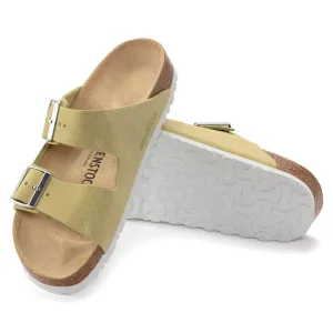 Women's Birkenstock Arizona Shimmering Suede Leather Color: Popcorn