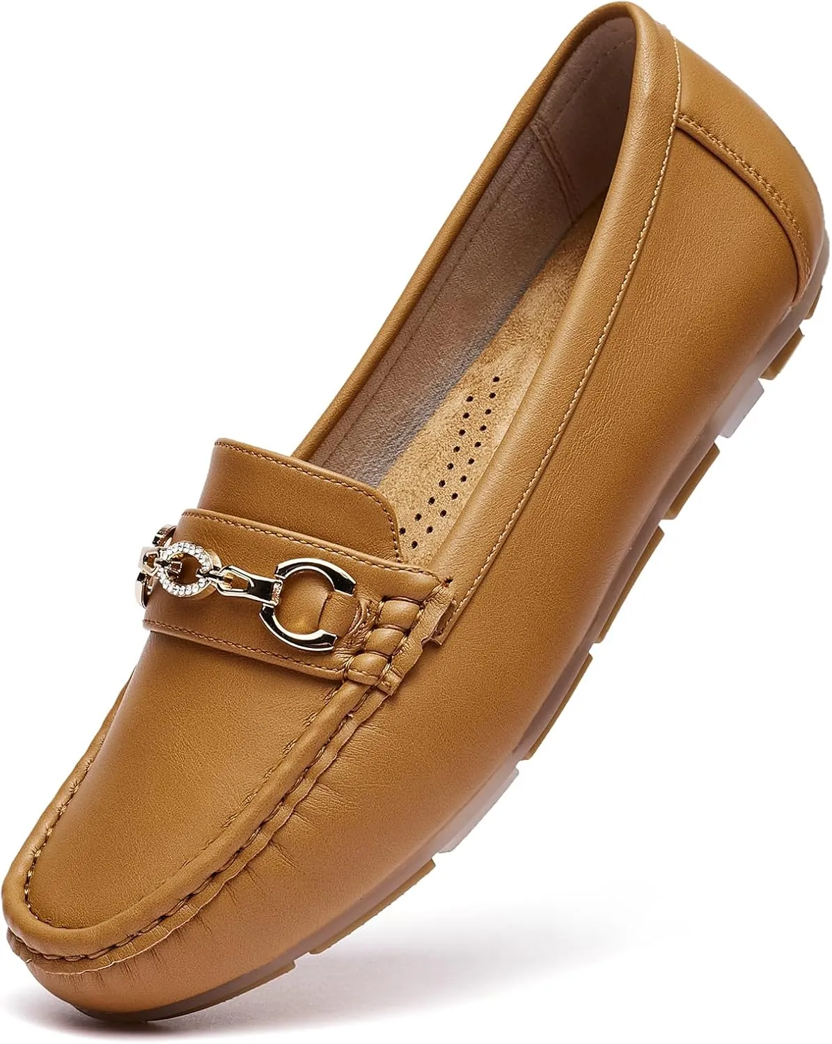 Women's Business Loafers Work Casual Flats Shoes Lightweight Penny PU Leather Slip On Walking Shoes