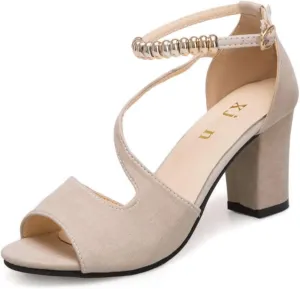 Women's Open Toe Ankle Strap Low Block Chunky Heels Sandals Fashion Fish Mouth Thick Heel Design Party Dress Wedding Pump Shoes Indoor Outdoor for Summer