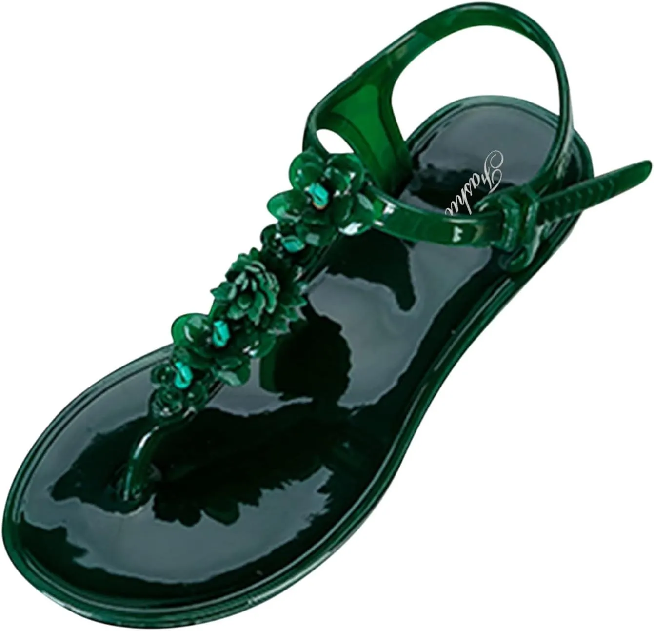 Women's Sandals Buckle Adjustable Ankle Strap Flats Summer Flowers Clip Toe Slip On Wedding Party Dress Shoes
