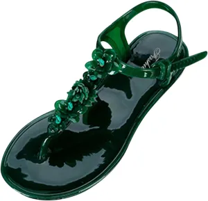 Women's Sandals Buckle Adjustable Ankle Strap Flats Summer Flowers Clip Toe Slip On Wedding Party Dress Shoes
