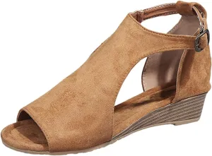 Womens Sandals Cutout Peep Toe Stacked Heeled Sandals Open Toe Heel Sandal Side Strap Chunky Heel Sandal Ankle Strap Buckle Booties 2025
