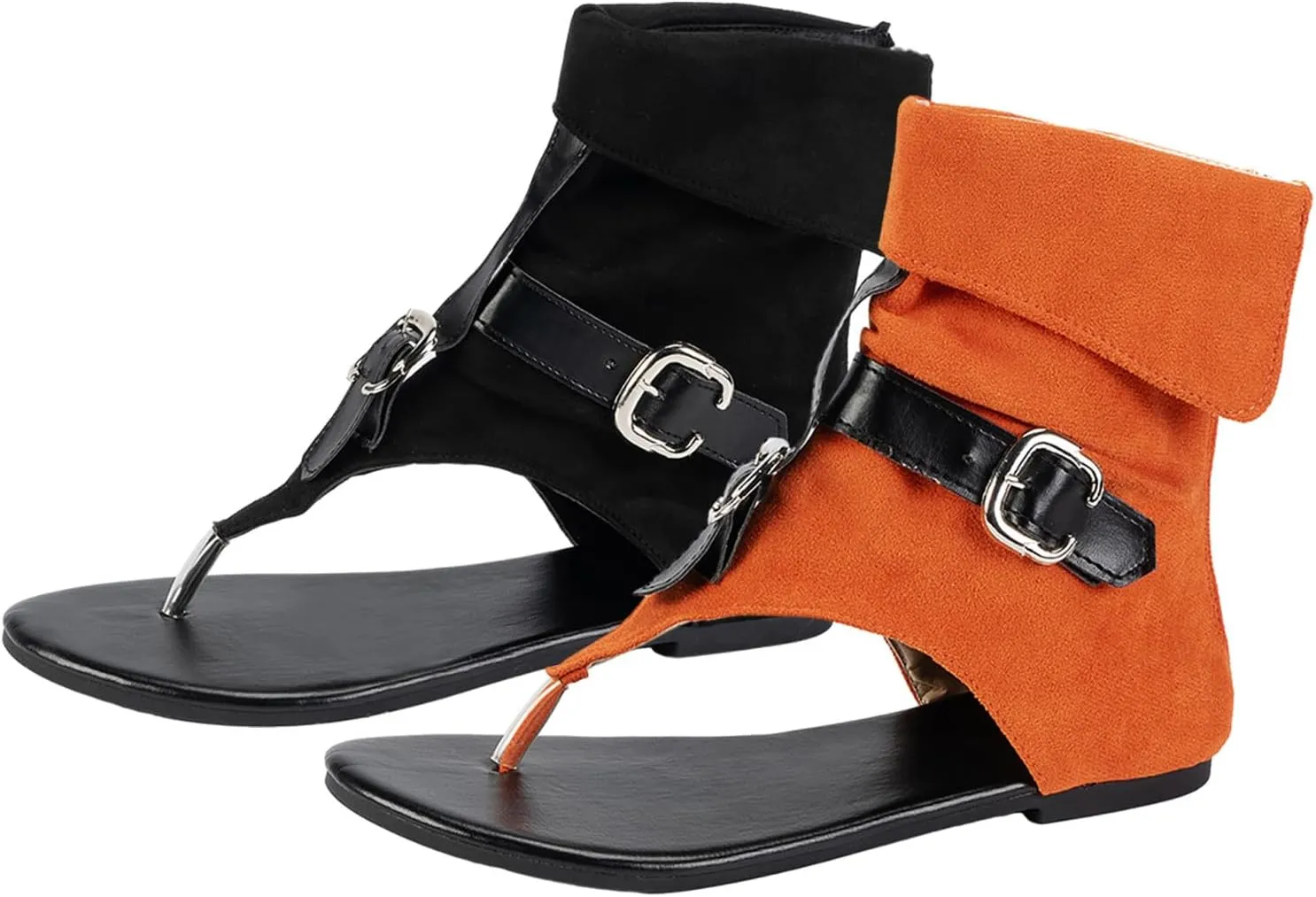 Women's Sandals Summer Flat Thong Sandals Clip Toe Slip on Denim Flip Flops Casual Ankle Short Booties Buckle Shoes