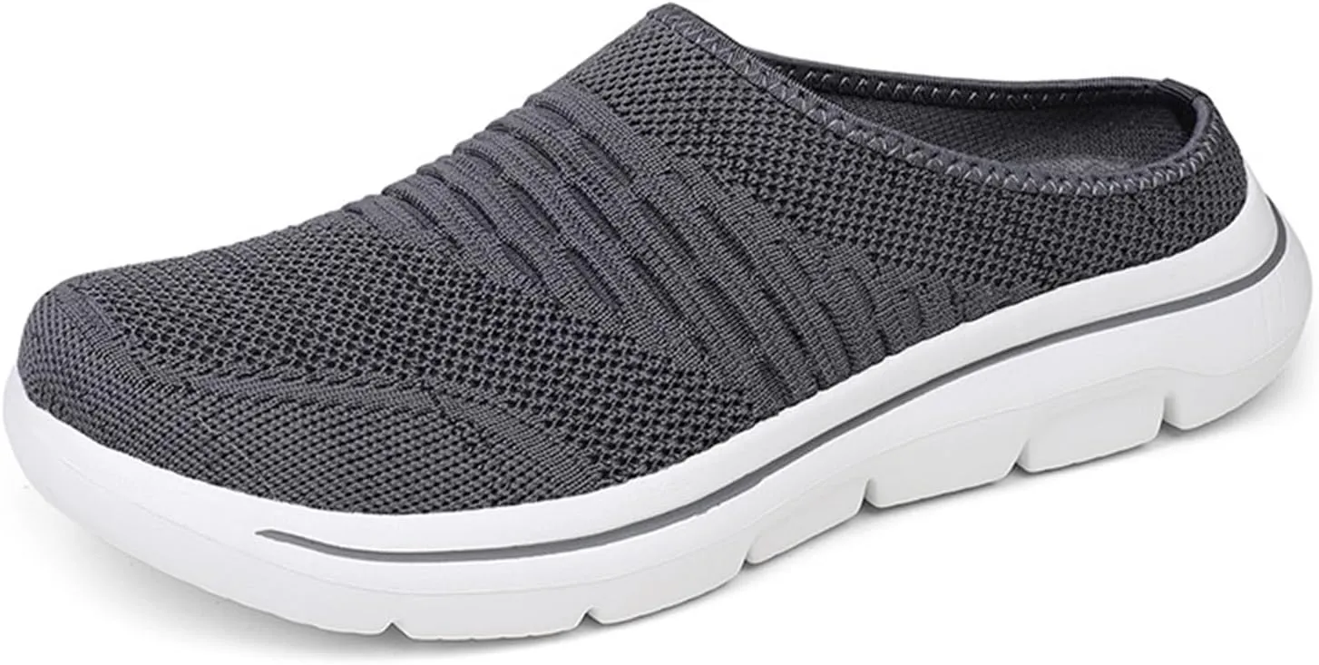 Womens Sneakers Mesh Slip-on Mule Shoes Non-Slip Breathable Beach Shoes Clogs Casual Closed Toe Slippers Travel Vacation Summer Shoe
