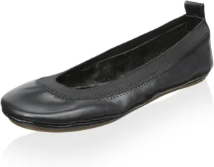 Yosi Samra Kids Flat Leather Ballet Flat, Black, 7 M US Toddler